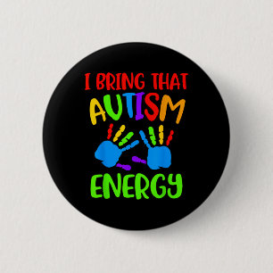 Badge Rond 5 Cm Chemise Autisme Spectre d'Énergie Autisme Sensibil