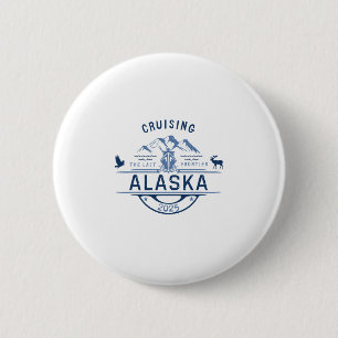 Badge Rond 5 Cm Chemise Croisière Alaska 2025 Famille Croisière Al