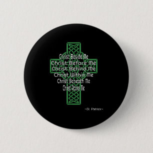 Badge Rond 5 Cm Chemise Croix Celtique Prière Saint Patrick Chréti