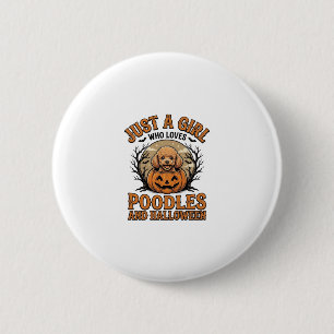 Badge Rond 5 Cm Chemise de chien vintage citrouille fille Hallowee