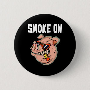 Badge Rond 5 Cm Chemise De Cochon Drôle Pour Homme Fumer Viande Po