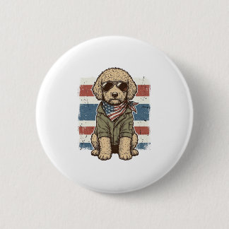 Badge Rond 5 Cm Chemise de conception de gravure vintage de chien 