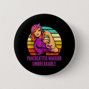 Badge Rond 5 Cm Chemise de guerrier de pancréatite incassable