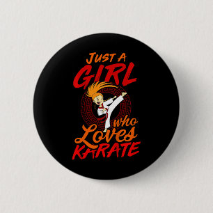 Badge Rond 5 Cm Chemise de karaté pour filles