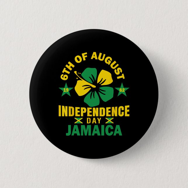 Badge Rond 5 Cm Chemise de l'Indépendance 6 août 1962 Drapeau jama (Devant)