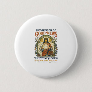 Badge Rond 5 Cm Chemise de livraison de travailleur postal Jésus F