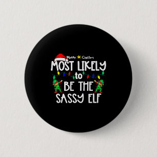 Badge Rond 5 Cm Chemise de Noël assortie à la famille Paj la plus