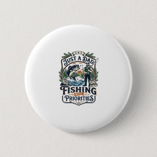 Badge Rond 5 Cm Chemise de papa de pêche de jour de père Juste un 