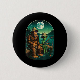 Badge Rond 5 Cm Chemise de pêche Bigfoot Hommes Garçons Sasquatch 