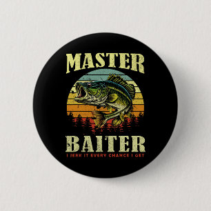 Badge Rond 5 Cm Chemise de pêche Maître-appât Drôle B Papa