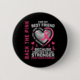 Badge Rond 5 Cm Chemise de sensibilisation au cancer du sein rose