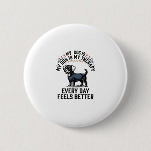 Badge Rond 5 Cm Chemise de thérapie canine Cadeau gravé vintage po
