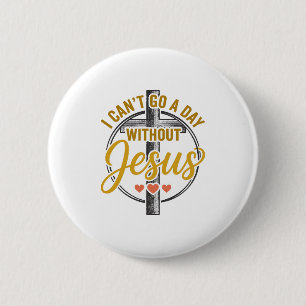 Badge Rond 5 Cm Chemise de typographie chrétienne Jésus Croix_1