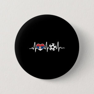 Badge Rond 5 Cm Chemise Drapeau Serbie Football Footbyll Fan Serbe