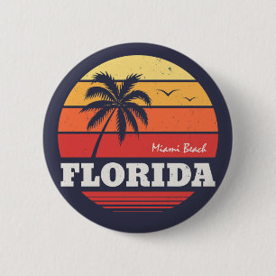Badge Rond 5 Cm chemise miami beach florida