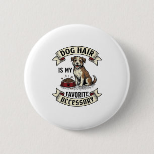 Badge Rond 5 Cm Chemise poils de chien Gravure vintage amateur de 