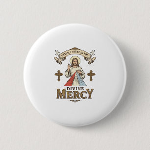 Badge Rond 5 Cm Chemise religieuse gravure vintage Jésus miséricor