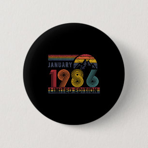 Badge Rond 5 Cm Chemise Rétro 40e Anniversaire, Cadeau Swea 1986 J