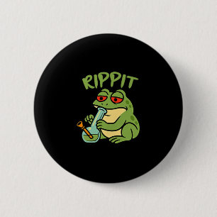 Badge Rond 5 Cm Chemise Rippit Stoner Grenouille Fumant Stoner
