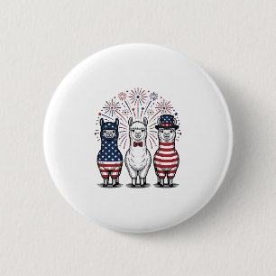 Badge Rond 5 Cm Chemise vectorielle vintage à feu d'artifice lama