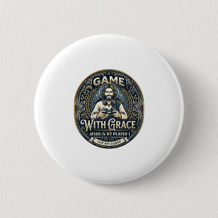 Badge Rond 5 Cm Chemise Vintage Jesus Pickleball Graphique Chrétie