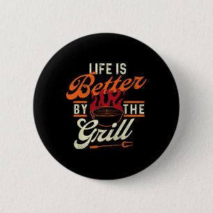 Badge Rond 5 Cm Chemises Drôles Bbq La Vie Est Mieux
