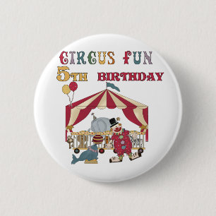 Badge Rond 5 Cm Chemises et cadeaux Circus 5th Birthday