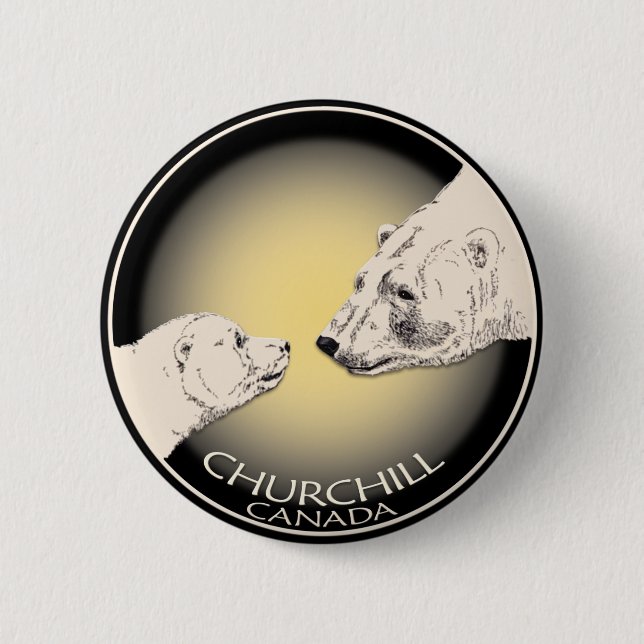 Badge Rond 5 Cm Chemises et cadeaux d'art d'ours blanc de (Devant)