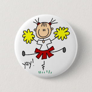 Badge Rond 5 Cm Chemises et Cadeaux Fille Silhouette Cheerleader