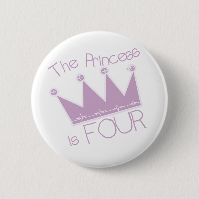Badge Rond 5 Cm Chemises Princess Crown 4th Birthday (Devant)