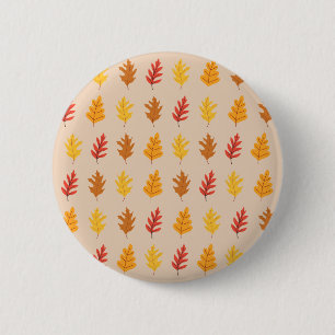 Badge Rond 5 Cm Chêne d'automne Feuilles