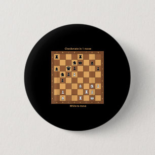 Badge Rond 5 Cm Chèque, Jouer Aux Citations D'Échecs Graphique De