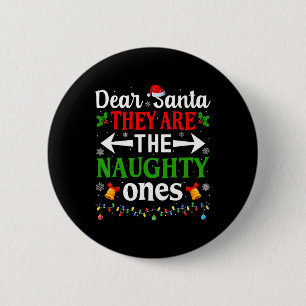 Badge Rond 5 Cm Cher Père Noël Ils Sont Les Vilains Noël Cou