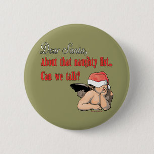 Badge Rond 5 Cm Cher Père Noël Series