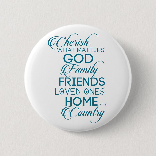 Badge Rond 5 Cm Chercher ce qui compte Turquoise (Devant)