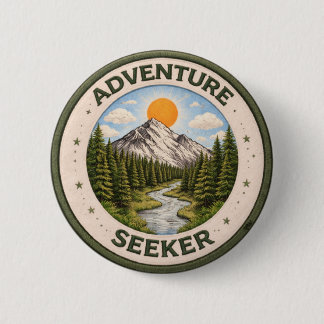 Badge Rond 5 Cm Chercheur d'aventure