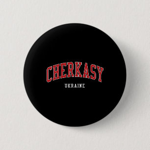 Badge Rond 5 Cm Cherkasy Ukraine Collège Style Université 