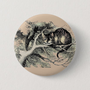 Badge Rond 5 Cm Cheshire Chat Alice Wonderland Classic
