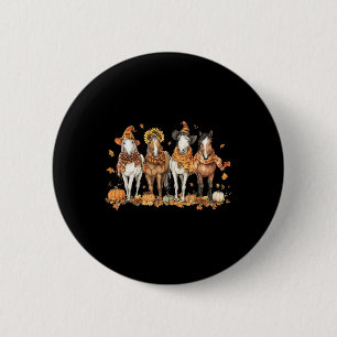 Badge Rond 5 Cm Cheval Automne Thanksgiving Cheval Automne Quitte 