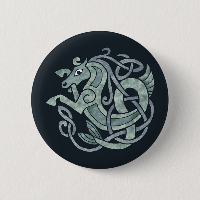 Badge Rond 5 Cm Cheval celtique (Devant)
