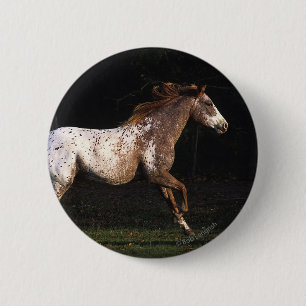 Badge Rond 5 Cm Cheval d'Appaloosa courant 4