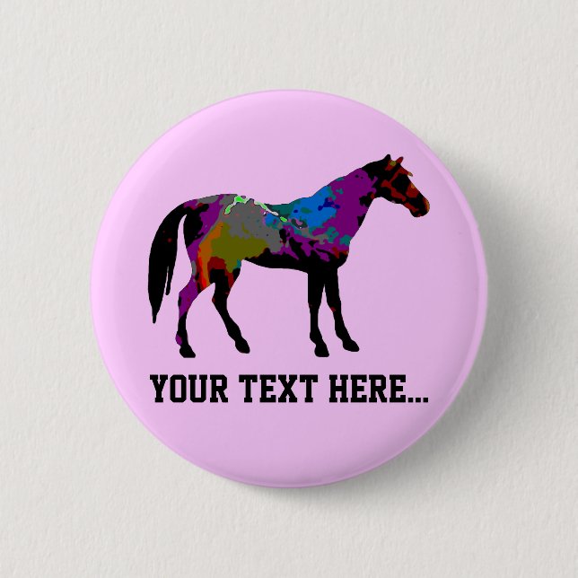 Badge Rond 5 Cm Cheval de course personnalisé (Devant)
