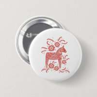Cheval de Dala suédois Rouge et blanc