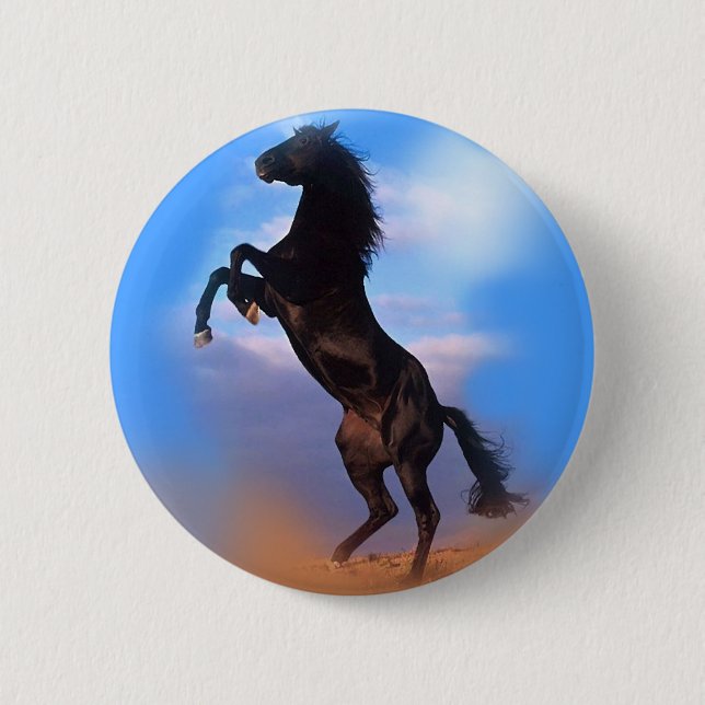Badge Rond 5 Cm Cheval d'élevage (Devant)