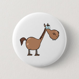 Badge Rond 5 Cm Cheval drôle
