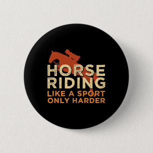 Badge Rond 5 Cm Cheval Équitation Comme Un Harder Sport Pour Une F