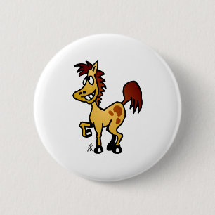 Badge Rond 5 Cm Cheval fou