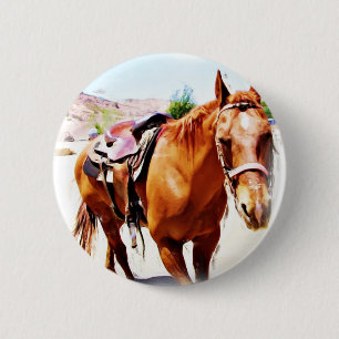 Badge Rond 5 Cm Cheval Lover_