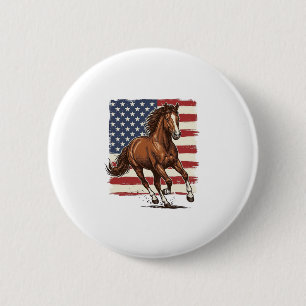 Badge Rond 5 Cm Cheval Patriotique Vintage Western Vector Design_1