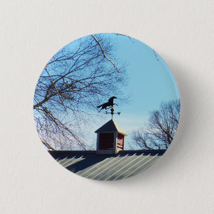 Badge Rond 5 Cm Cheval Vane Météo Ciel Bleu